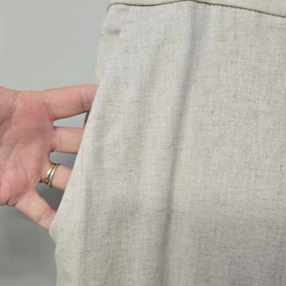 Banana Republic Hayden Wide Leg Pants Size‎ XL Beige Linen Blend Pull On Coastal
